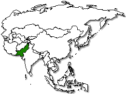 Pakistan is marked in green