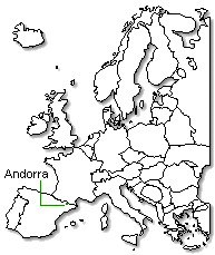 Andorra is marked in green