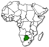 Botswana is marked in green