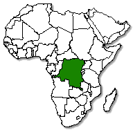 Congo, Dem. Rep. of the is marked in green