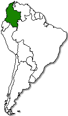Colombia is marked in green