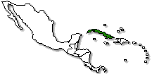 Cuba is marked in green