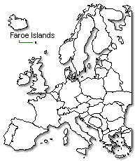 Faroe Islands is marked in green