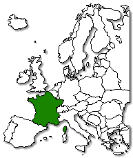 France is marked in green