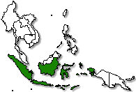 Indonesia is marked in green