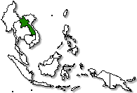 Laos is marked in green