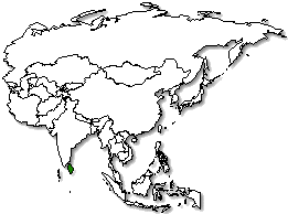 Sri Lanka is marked in green