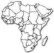 Lesotho is marked in green