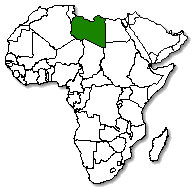 Libya is marked in green