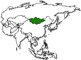 Mongolia is marked in green