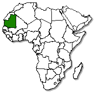 Mauritania is marked in green