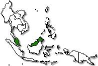Malaysia is marked in green