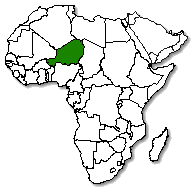 Niger is marked in green