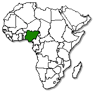 Nigeria is marked in green