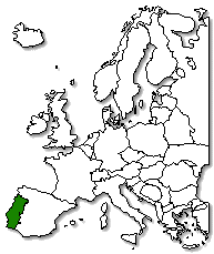 Portugal is marked in green