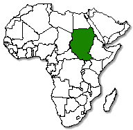 Sudan is marked in green