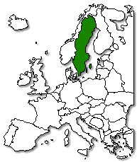 Sweden is marked in green
