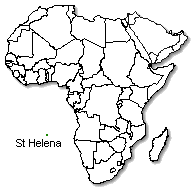 Saint Helena is marked in green