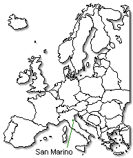 San Marino is marked in green