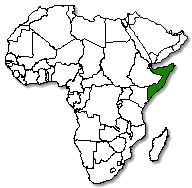 Somalia is marked in green