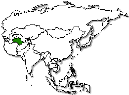 Turkmenistan is marked in green