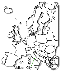 Holy See (Vatican City) is marked in green