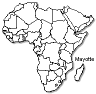 Mayotte is marked in green