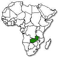 Zambia is marked in green