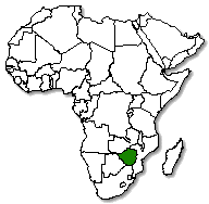 Zimbabwe is marked in green